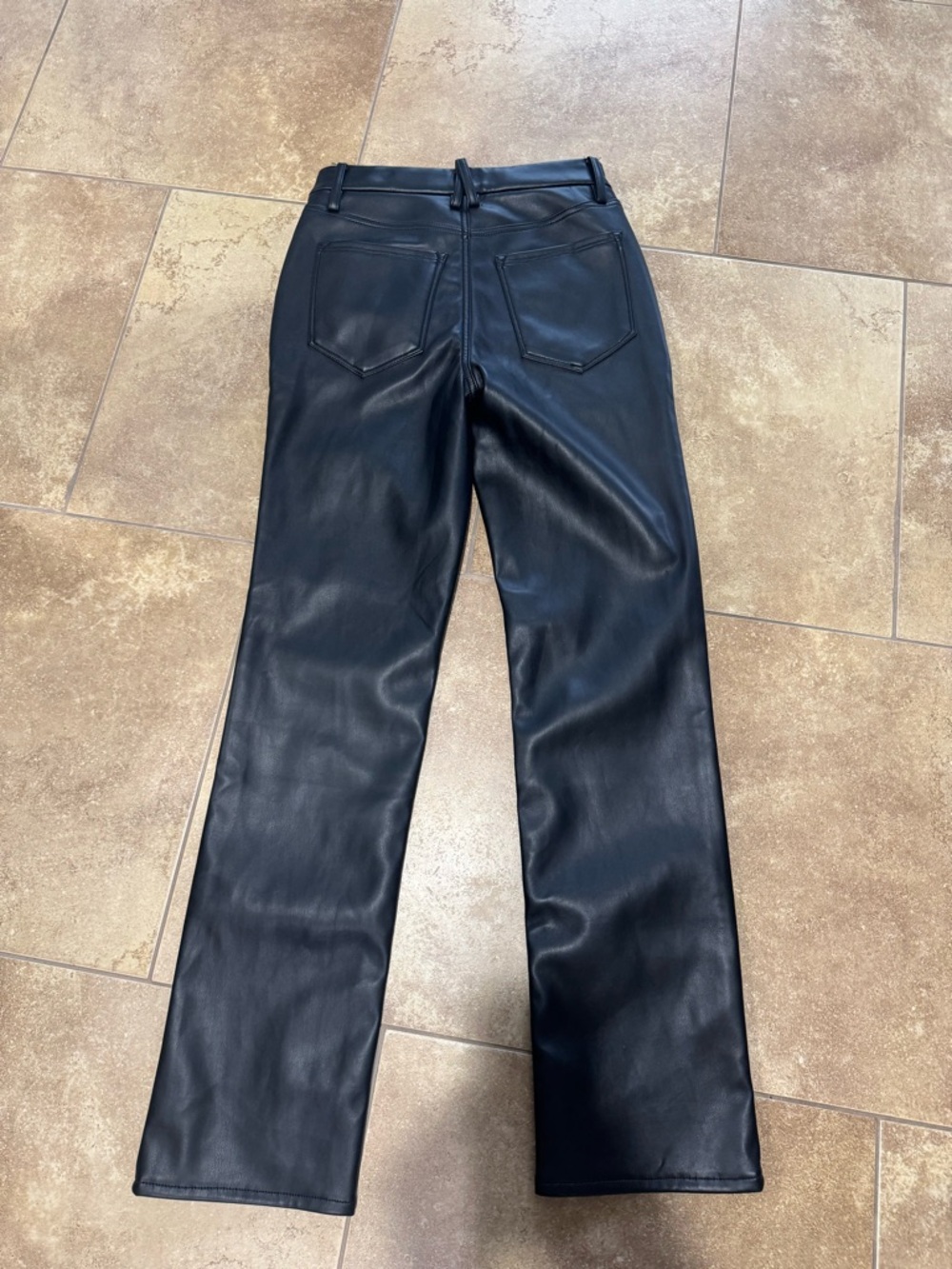 Good American "Good Icon" Faux Leather Pants in Black Size 28 - Picture 10 of 11